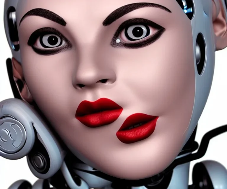 Sexy female robot face