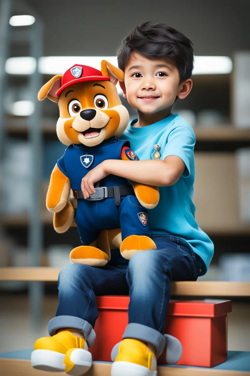 a young boy sitting on a shelf holding a teddy bear, inspired by Ayshia Taşkın, paw patrol, viral photo, medical background, inspired by Farel Dalrymple, press release, 5 years old, bian luan, video, brainwashing, shirt, h 6 4 0, description, uncropped, game maker, baki