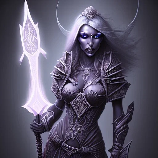 Dark elf drow priestess spider goddess smiting