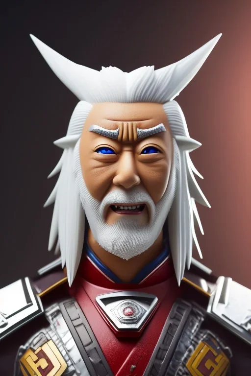 Jiraiya sensei from naruto, full frame portrait, wide-angle view, close-up, macro lens, centered camera, titanium accents, intricate details, small minutiae, tiny features, particulars, colorful, 8k, least ambient occlusion, volumetric lighting, volumetric clouds