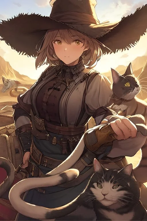 Cat Girl Cowboy, in the wild west