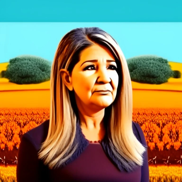 Convertir foto en caricatura grotesca conservando la misma imágen, de pie en prado, añadir orejas de burro grandes, cuerpo completo, hiperdetallado obra de arte, arte gráfica 2d colores contrastantes, fondo naranja degradado coherente, 4k