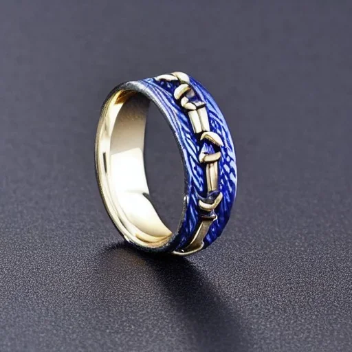 sapphire signet ring with braided gold and tungsten, highly ornate, breathtaking, nordic ring, viking ring, engraved carved band, runes, men's jewellery