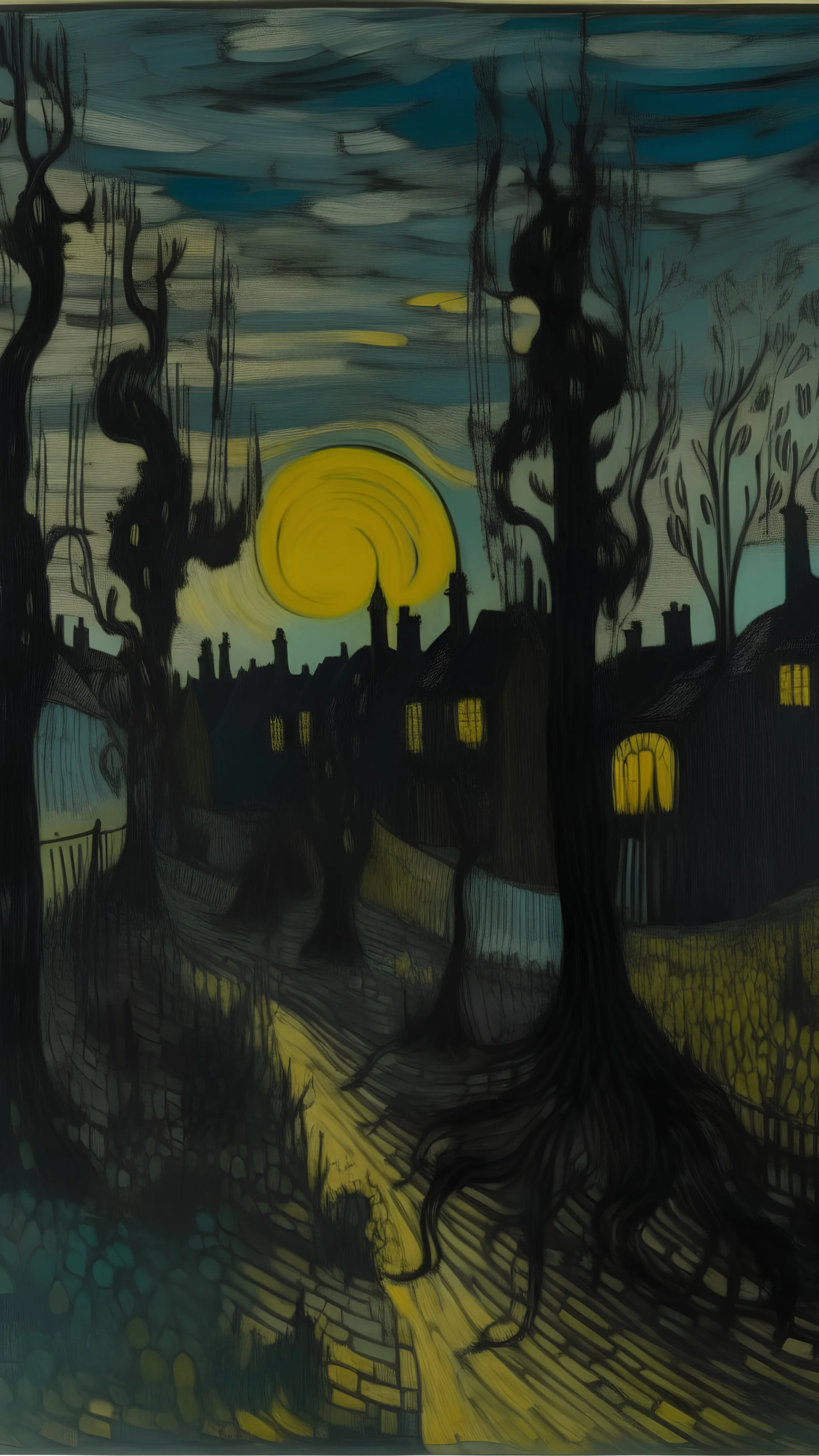 A black shadow kingdom painted by Vincent van Gogh