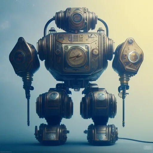 composition,portrait painting of a steampunk robot,steampunk center, ultra realistic, concept art, intricate details, eerie highly detailed, shiny, smooth, studio quality, octane render, Surrealism, Triadic colour scheme,glow-stick, ambient lighting,nightclub lighting, polaroid, 100mm, --ar 1:1 --v4