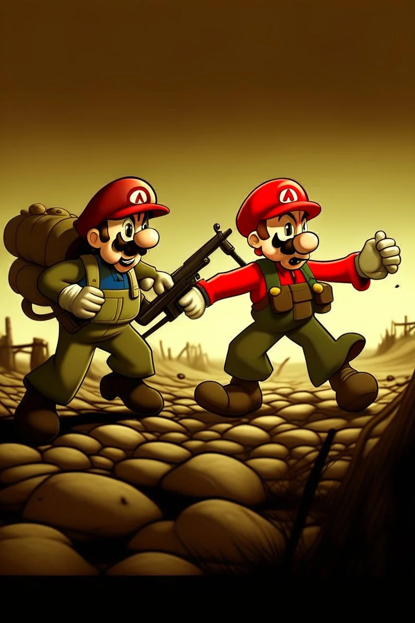 super mario fighting in world war 2