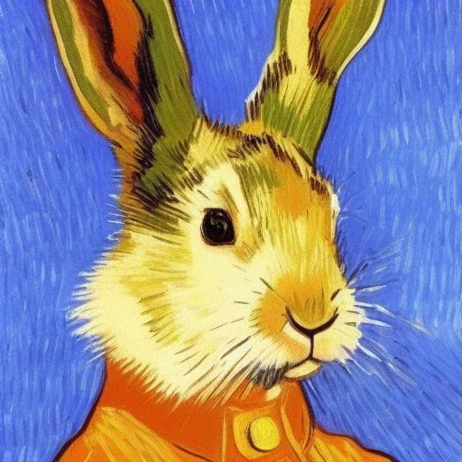 portrait of a rabbit Vincent van Gogh style