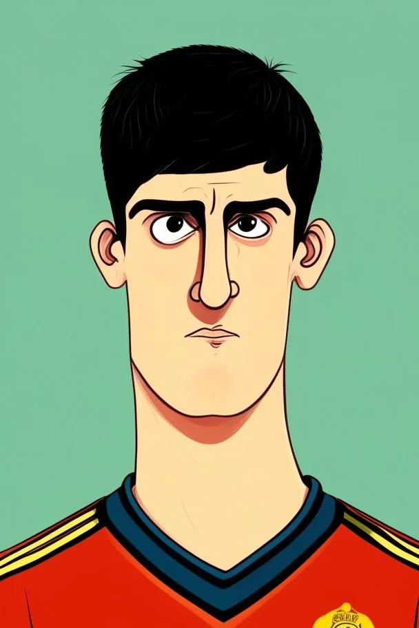 Thibaut Courtois Belgian football player ,cartoon 2d