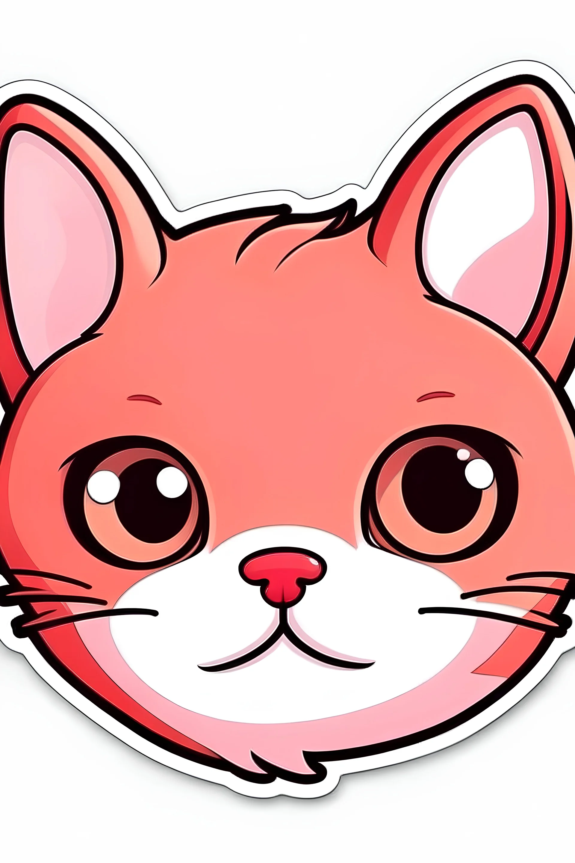 cute red kitty small face sticker