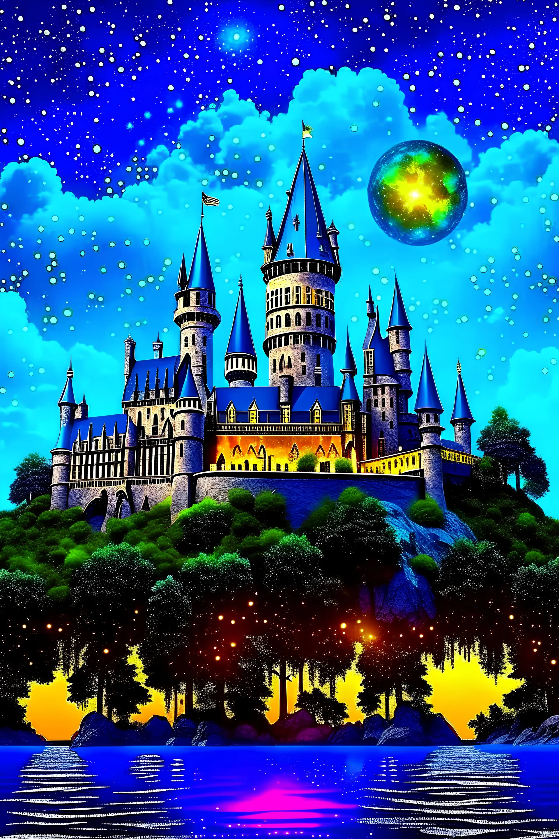 school of magic, university of higher love, hogwarts style, mystical magical feeling, add magical elements