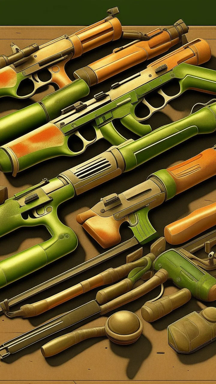 photorealistic, military cybernetics, weapons test, military colors, browns, beige, green, rust