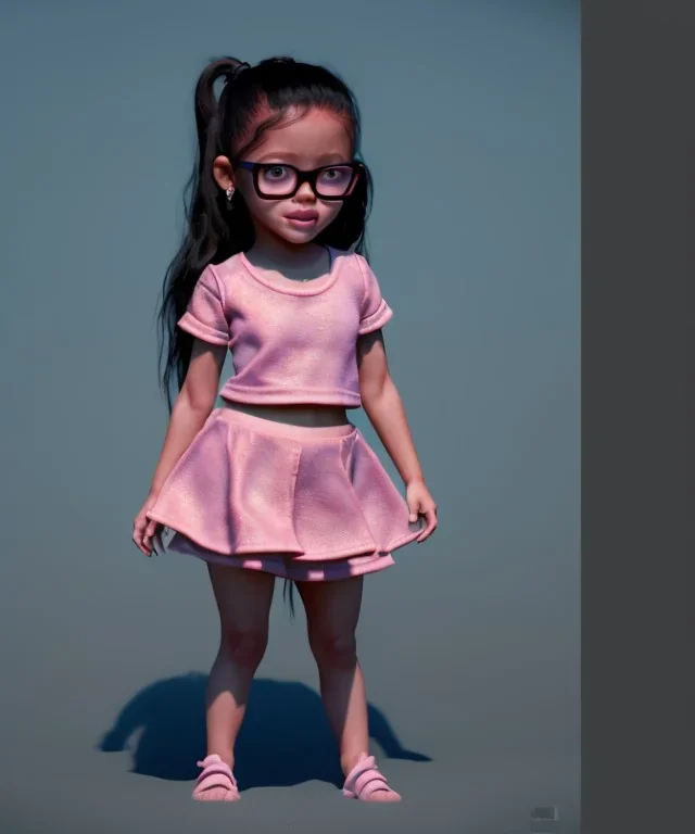 Jenna ortega toddler, full body, dramatic lighting, hyper realistic