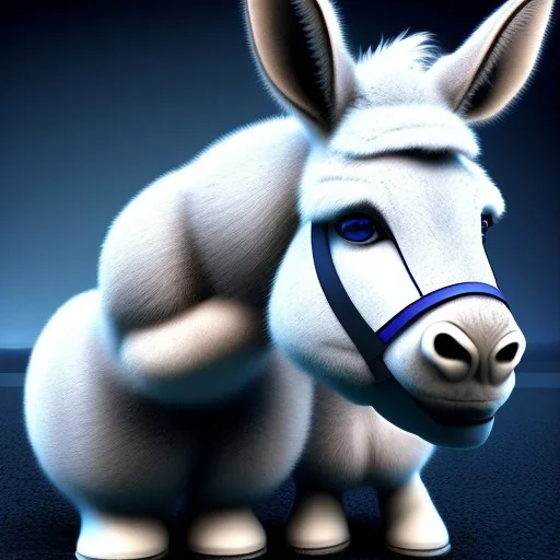 cute donkey with blue eyes