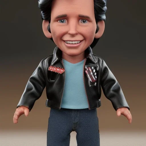 wide view young Fonzie winkler with black hair greaser Action figure doll 1975 (thumbs-up) (face) Forehead grin, fonzarelli, ((Arnold's drive-in)) eyes fonziE fonz