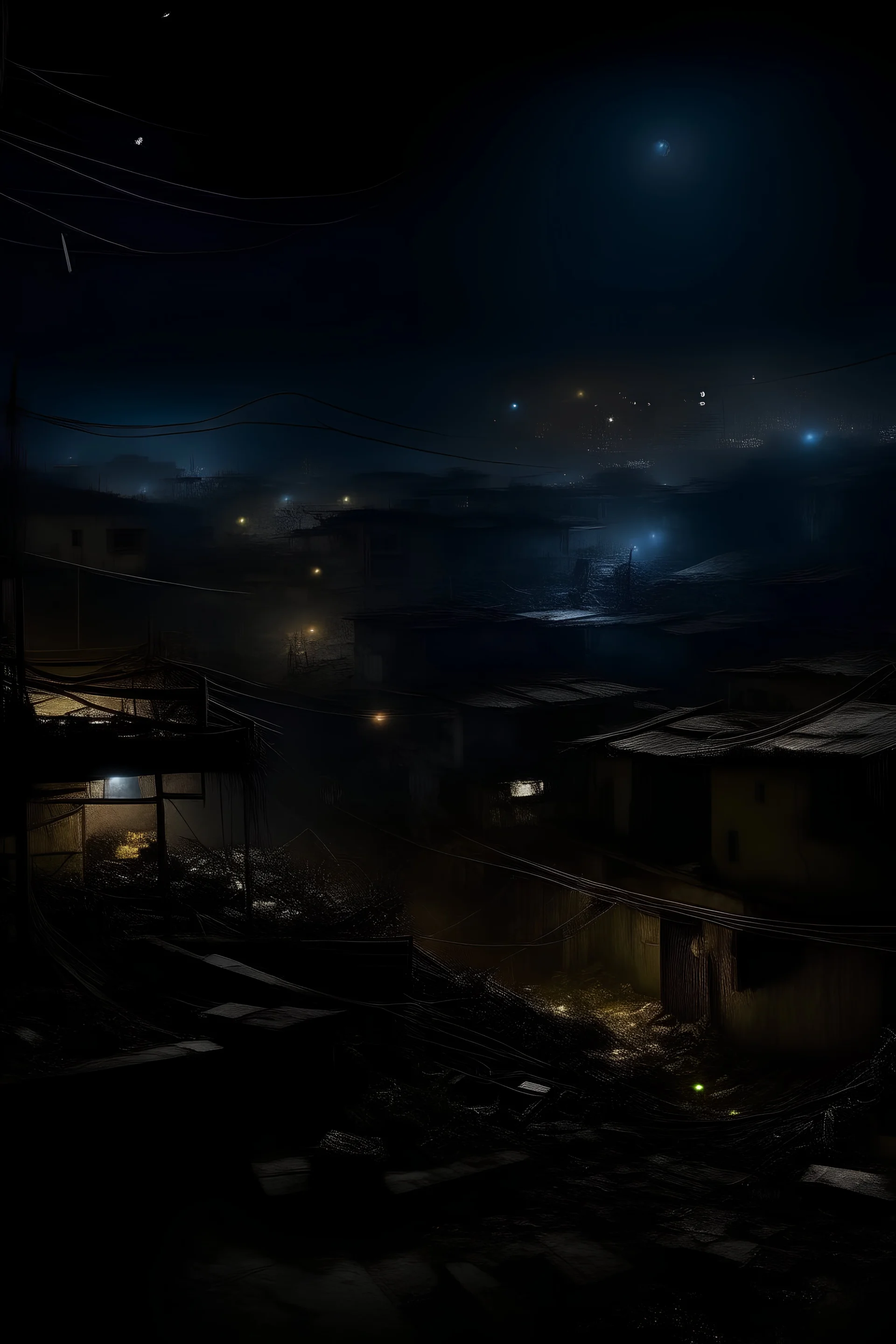 A melancholic and chaotic night view