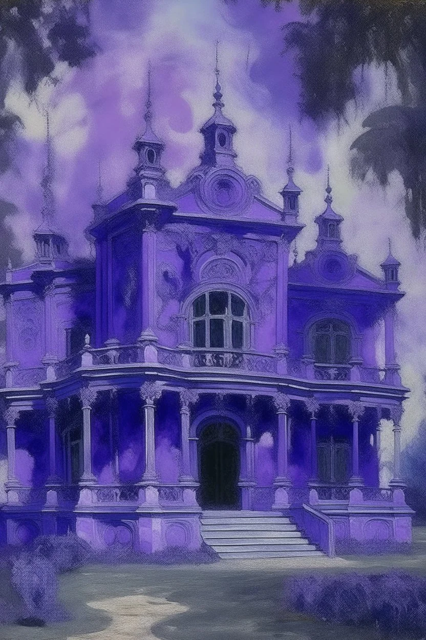 A purple palace filled with ghosts painted by Claude Monet