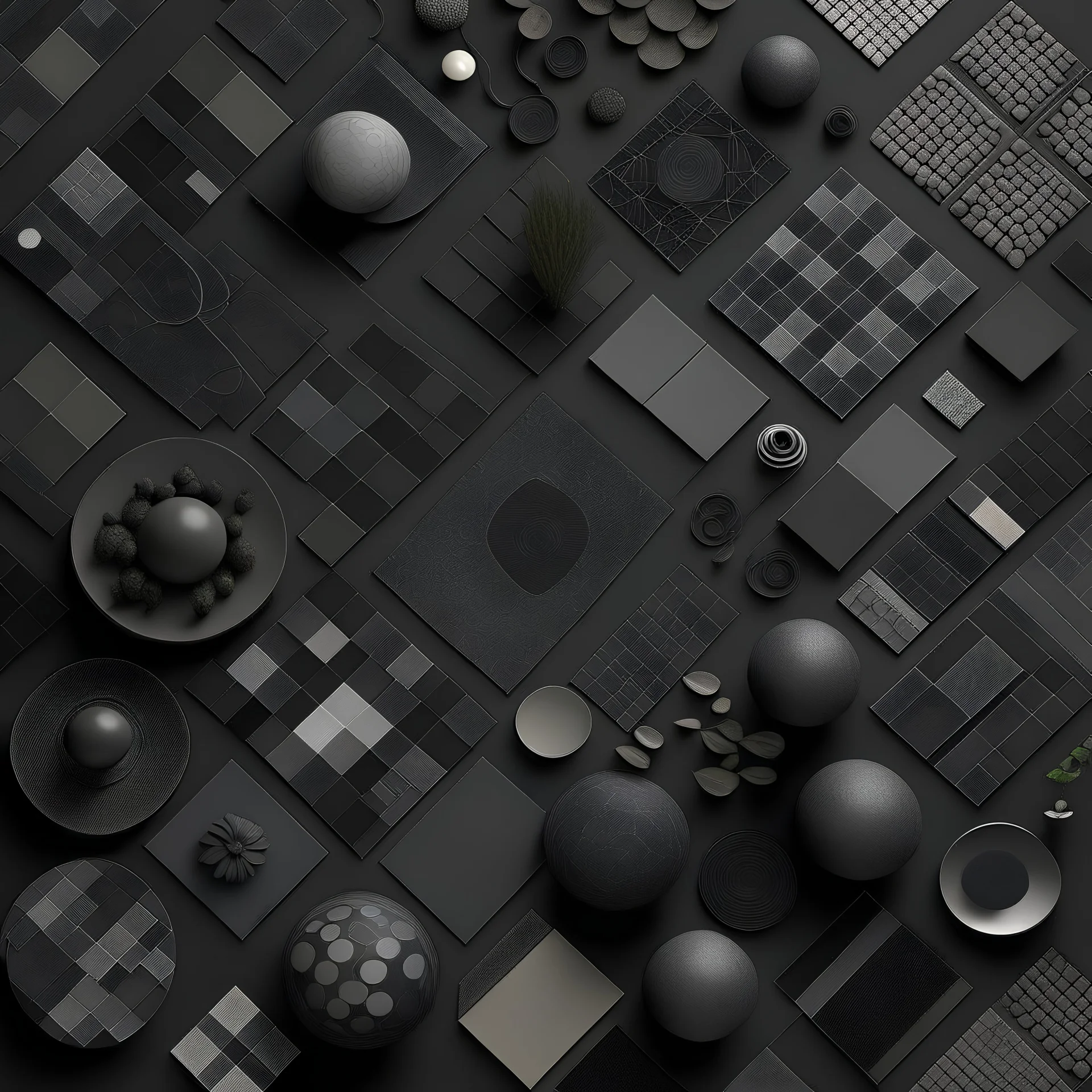 Flat lay, infinite pattern, tiliable, dark grey, plat, pattern effects