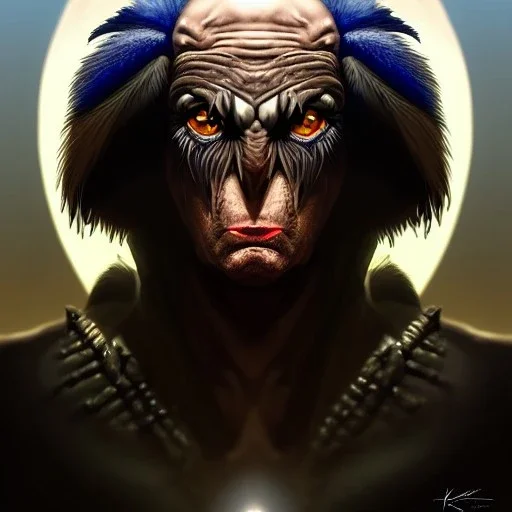 ultra detailed portrait of Vulture Villain , extremely detailed digital painting, extremely detailed face,crystal clear eyes, in the style of robert e howard and pablo oliveira and Ken Kelley and Keith Parkinson ,mystical colors,perfectly centered image, perfect composition, rim light, beautiful lighting,8k, stunning scene, raytracing