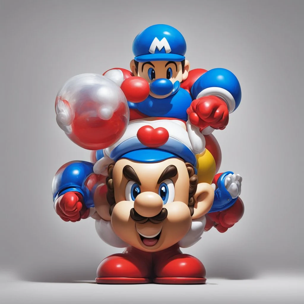 super mario in the style of jeff koons