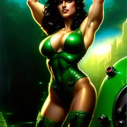 portrait 'beautiful Sexy Busty She-Hulk',crystal clear green eyes,painting by gaston bussiere, greg rutkowski, yoji shinkawa, yoshitaka amano, tsutomu nihei, donato giancola, tim hildebrandt, oil on canvas, cinematic composition, extreme detail,fit full head inside picture,32k