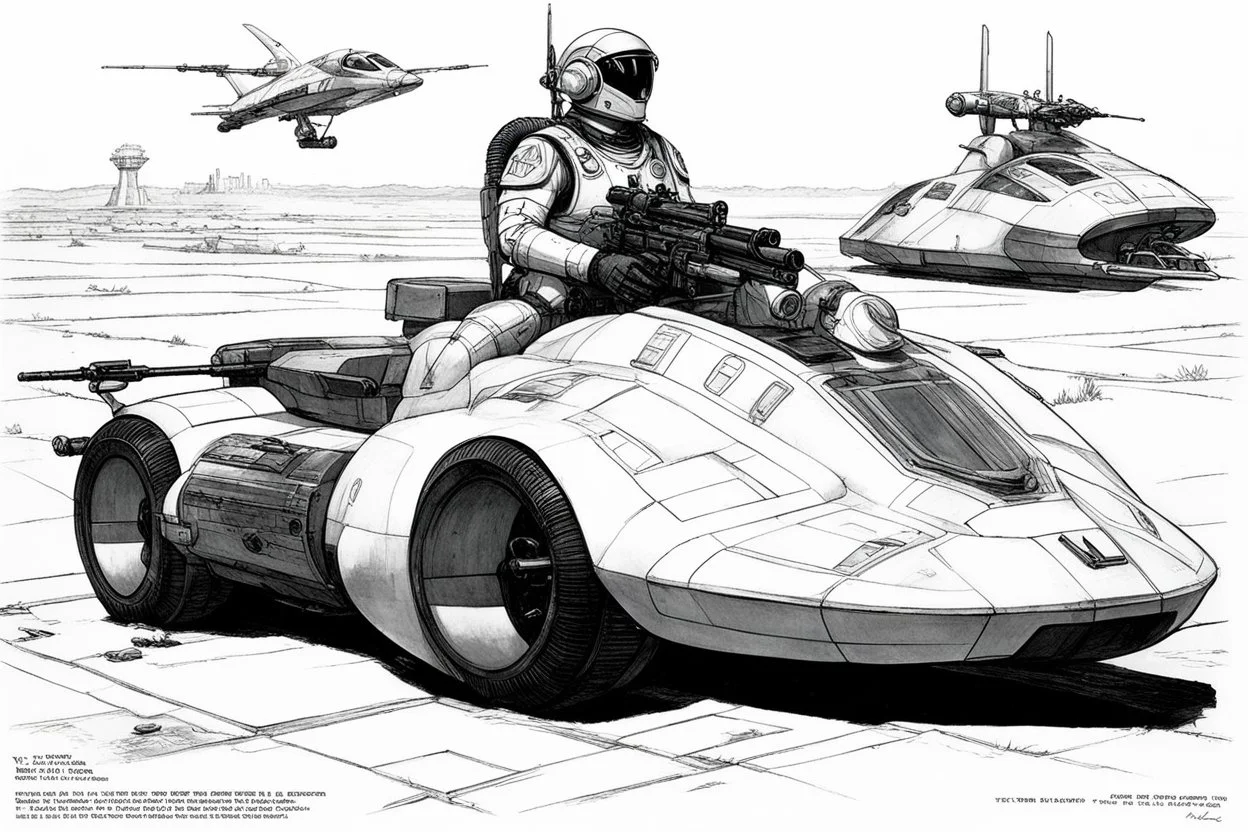 [diagrams by W. Heath Robinson] stylesheet design: Featured in RIFTS Northern Gun 2 published by Palladiumbooks, this is a NG-R33 Viper Ride Armored pilot atop of the NG-488 Cobra Turbo Hovercycle resting out on the outskirts of RIFTS Earth. [with characteristics and instructions]