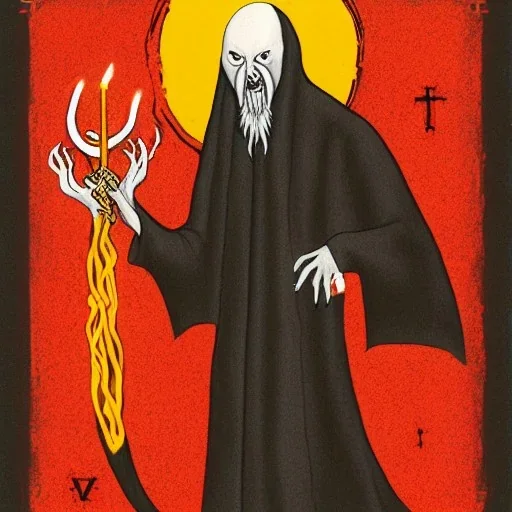  Nosferatu vampire with a tentacle beard as a Russian Orthodox