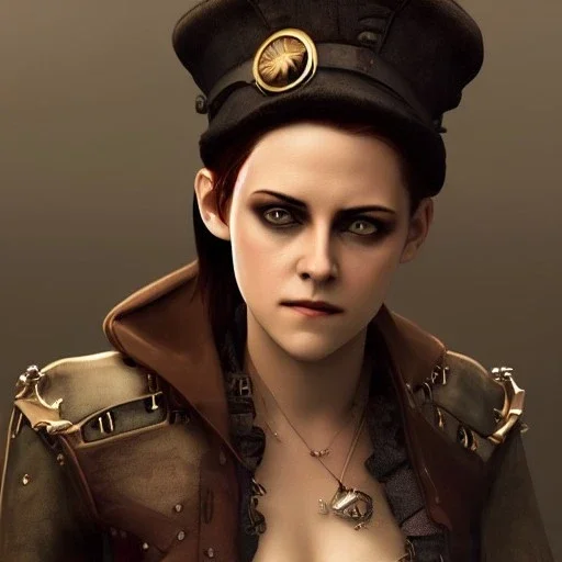 Kristen Stewart steampunk character very detailed cinematic unreal engine photo realistic, dramatic lighting