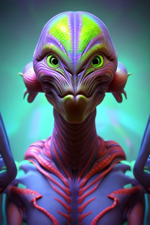 half-human, half-fish Alien, psychedelic, colorful, matte background : 0. 9 | by jim henson : 0. 7 | dave melvin : 0. 4 | unreal engine, deviantart, artstation, octane, finalrender, concept art, hd, 8 k resolution : 0. 8