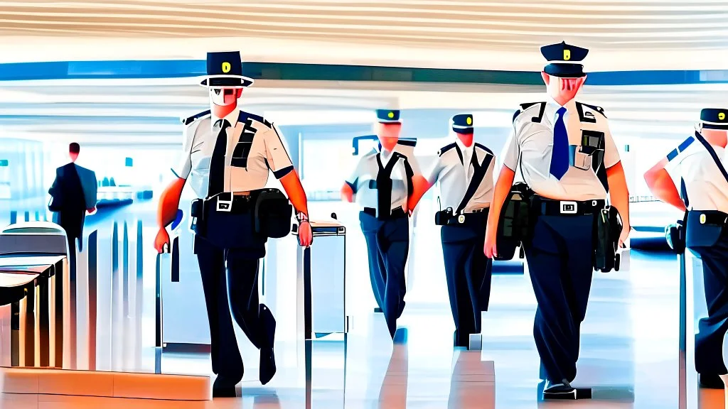 security escorting away from airport lounge