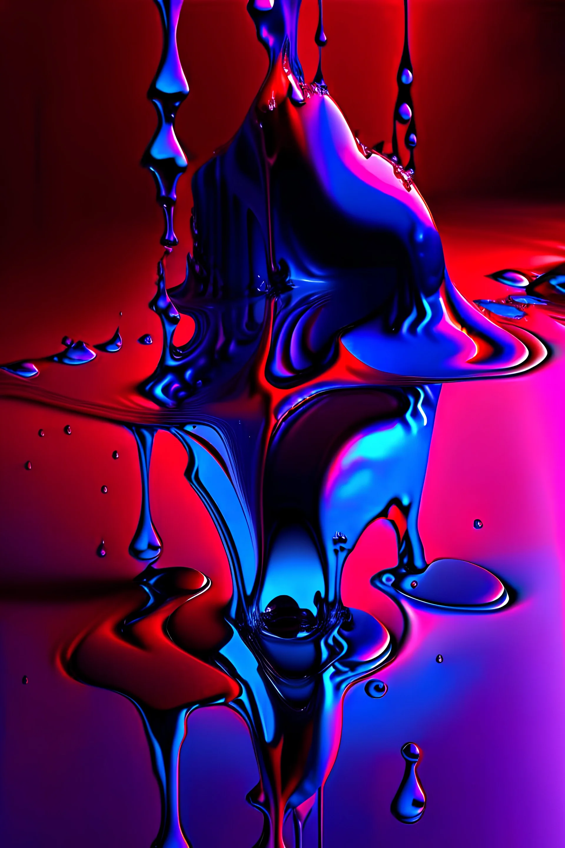 Melting blue purple red with reflection