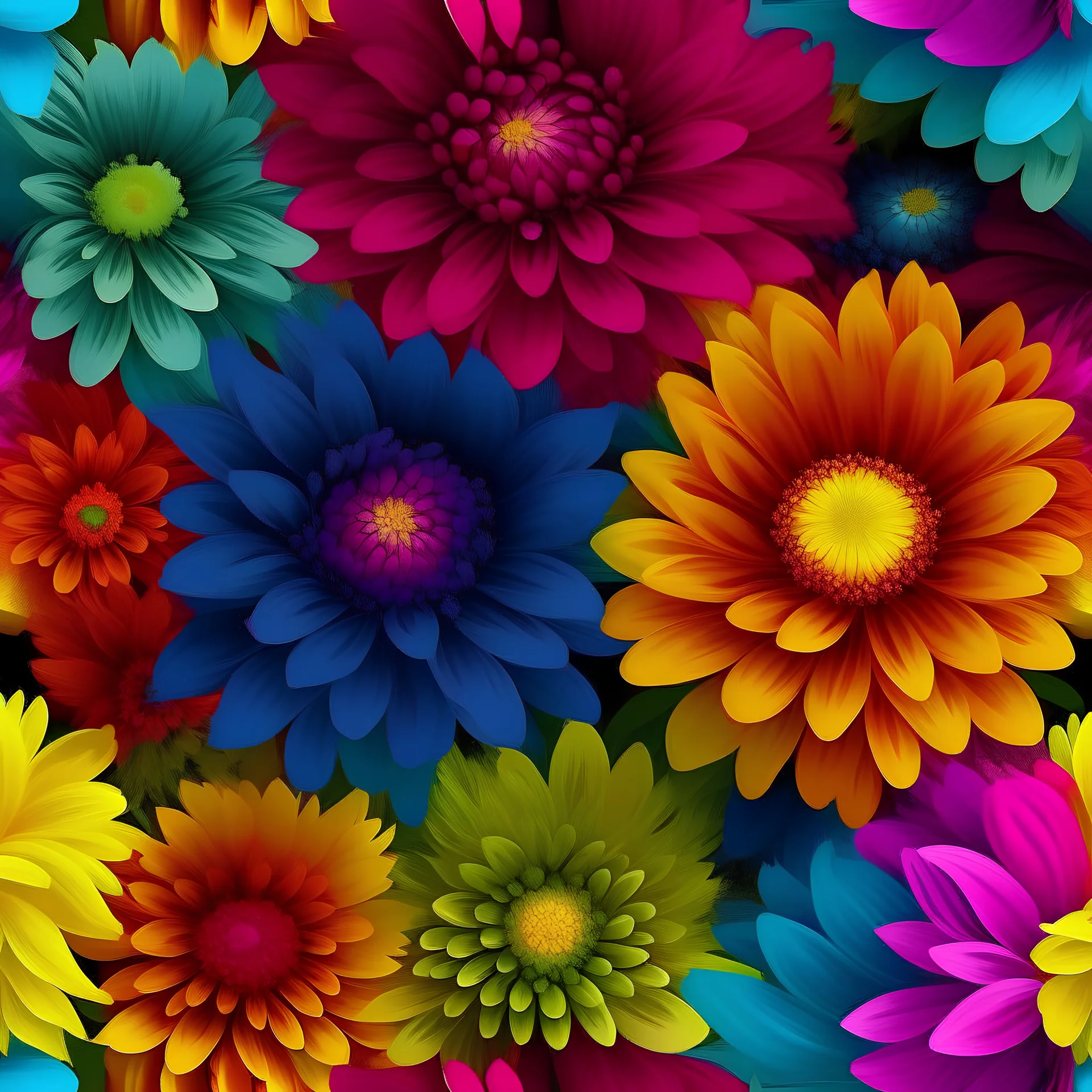 multi colors flowers