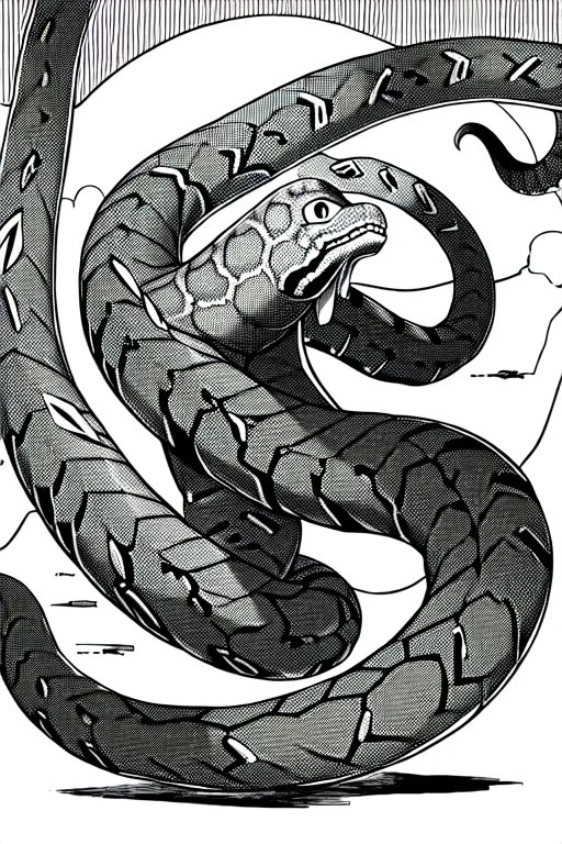 lots of snakes, greyscale