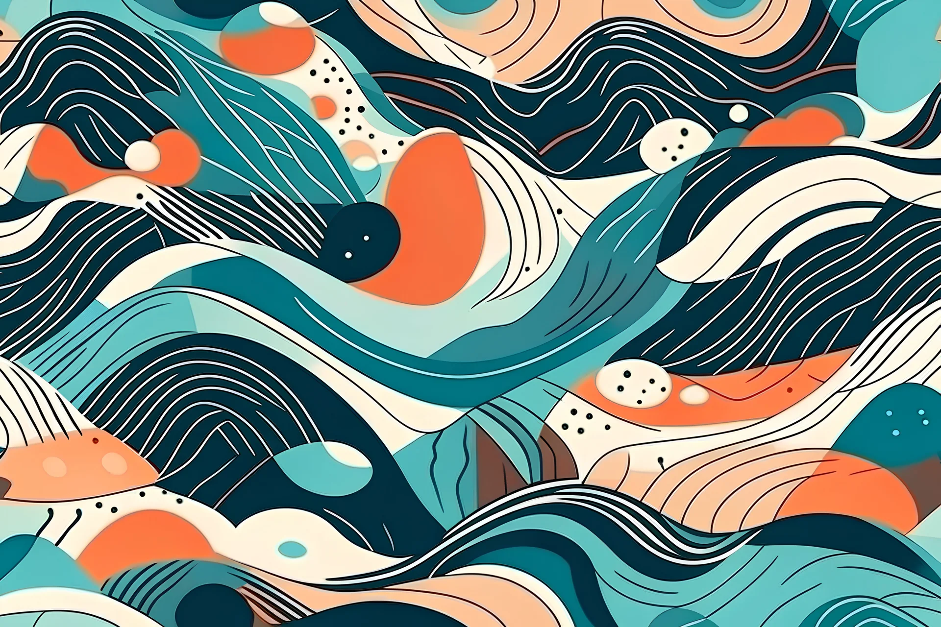 abstract shapes beach modern pattern designs