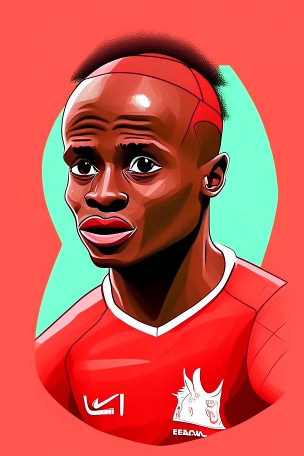 Sadio Mane Footballer cartoon 2d