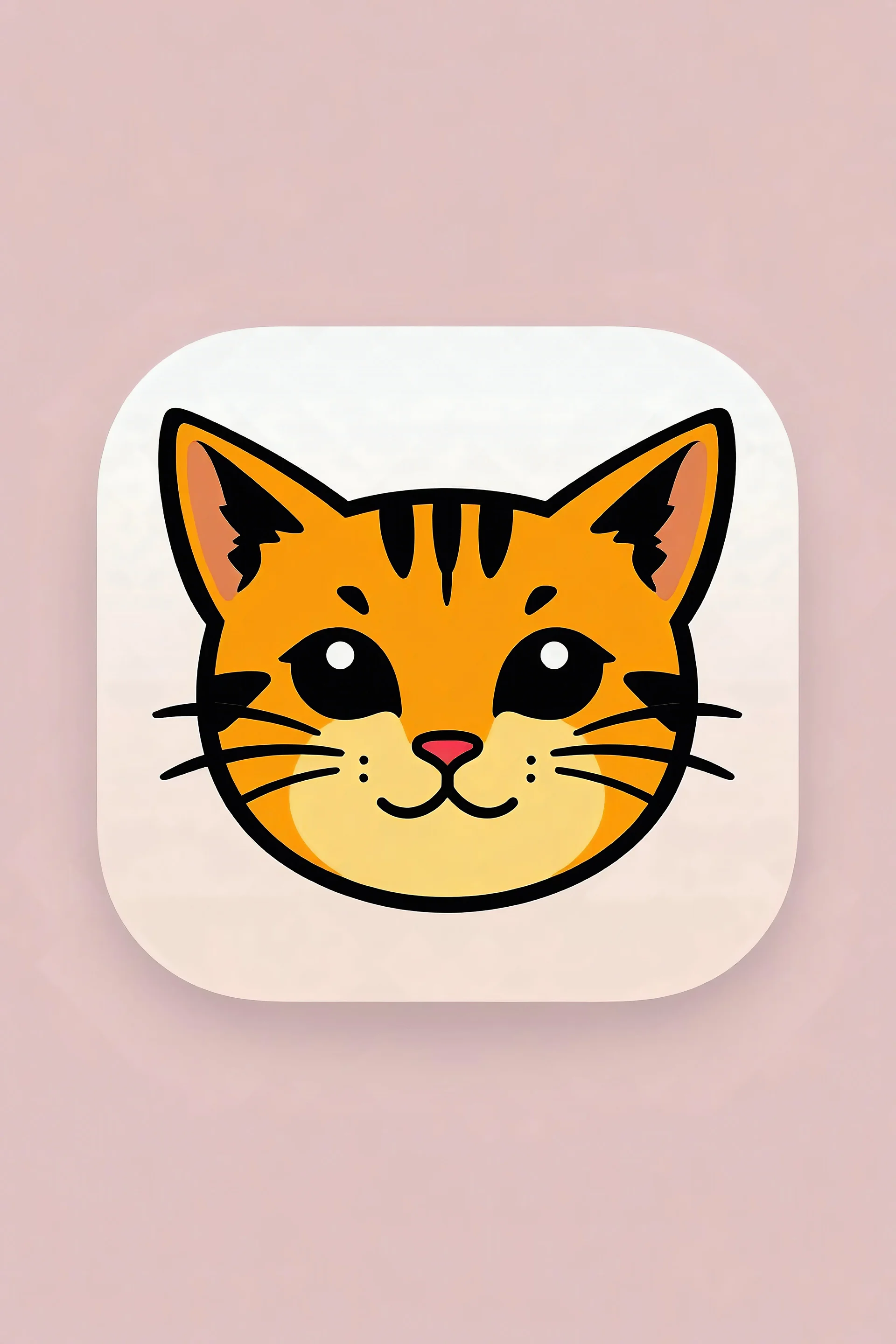 create cat head iOS icon only use 2 colors simple rectangle