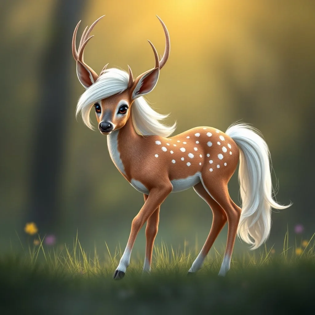 a female white tail deer in the style of my little pony