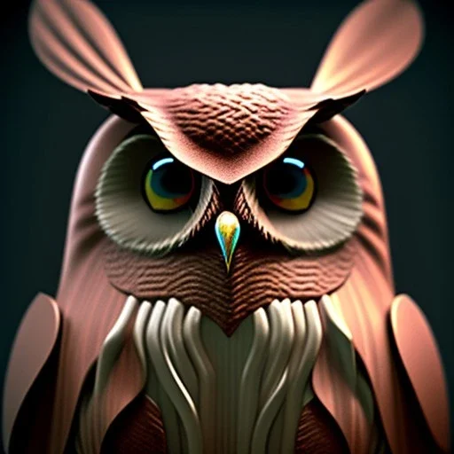 Owl, macro lens blur, hyperphotorealistic,studio lighting, sharp focus, unreal engine