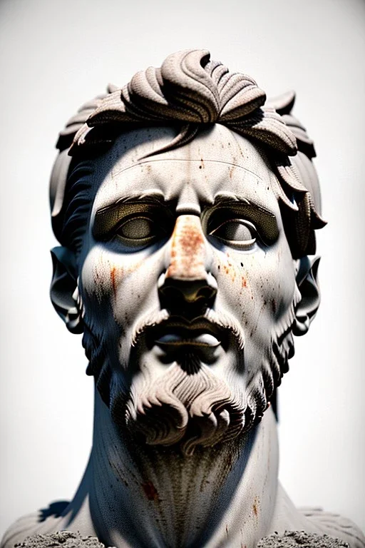 Ultra Realistic image, roman sculpture, white marble material, Lionel Messi, Laurel leaves wreath, miguel angel style, chisel style, emperador, waist up portrait, ultra hd, perfect texture, epic, celestial, cinematic lighting, God light, god rays, 4k resolution, smooth details, ornate details, soft lighting, unreal engine 5, low relief, marble background.