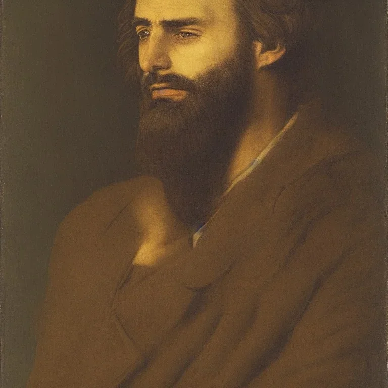 portrait of a depressed bearded man by almeida junior