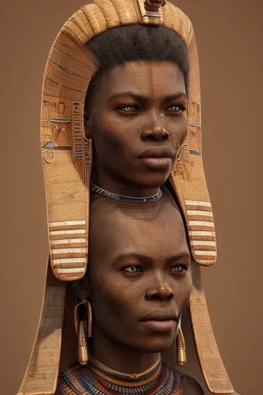 african portrait, ancient egypt, zulu, scaffolding, high detail