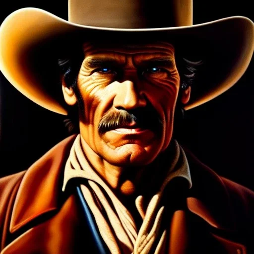 Ultra detailed fullbody Portrait in oil on canvas of Jonah Hex , extremely detailed digital painting, extremely detailed face,crystal clear Big Glowing eyes, mystical colors ,perfectly centered image, perfect composition, rim light, beautiful lighting, 8k, stunning scene, raytracing, anatomically correct, in the style of robert e howard and Ken Kelley and Ohrai Noriyoshi and Simon Bisley and tomzj1