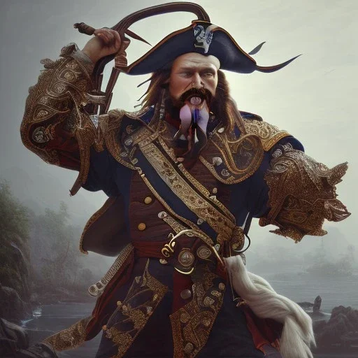 Pirate, 3D, Octane Render, high detailed, intricate details, perfect composition, beautiful detailed intricate insanely detailed octane render trending on artstation, 8 K artistic photography, photorealistic concept art, soft natural volumetric cinematic perfect light, chiaroscuro, award - winning photograph, masterpiece, raphael, caravaggio, greg rutkowski, beeple, beksinski, giger, perfect composition, beautiful detailed intricate insanely detailed octane render trendi