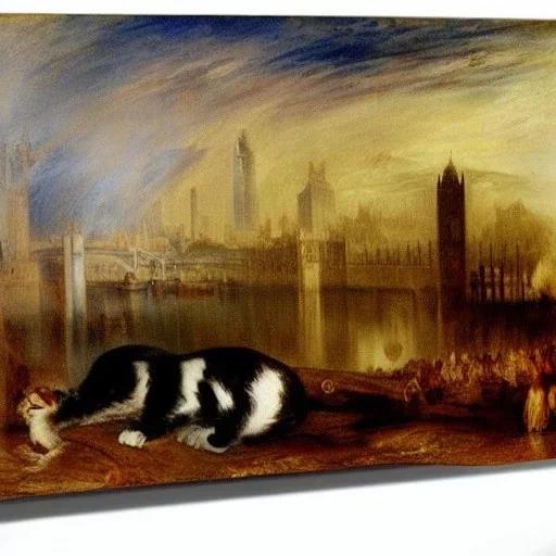 the cat travels in the London by Turner