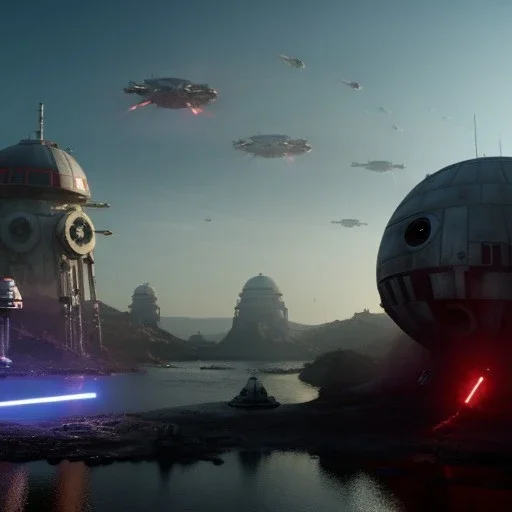 Star wars, İstanbul, alien invasion, unreal engine 5, dramatic lighting, anime lut, hyper realistic, cinematic lighting, 8k