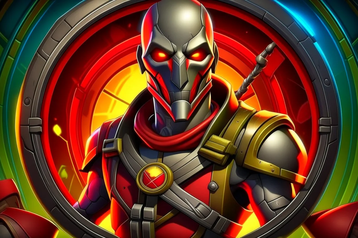 deadshot from dc verse animated inside a medalion from fortnite