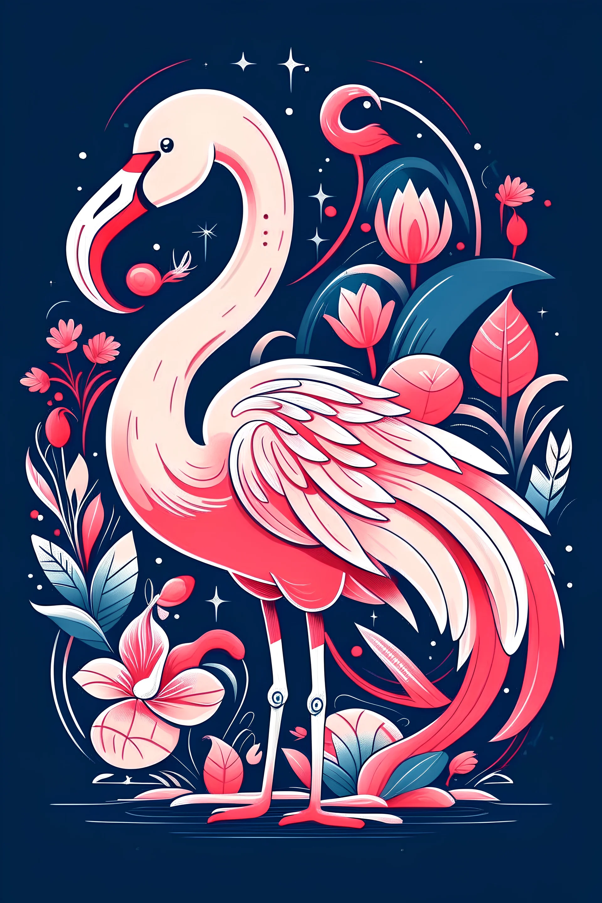 christmas T-Shirt design , colors, typography, best creation, white backround, typography, Merry Christmas Flamingo T-Shirt, Cute Flamingo, illustration, poster