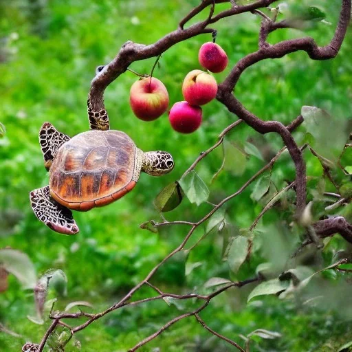 turtle and apple tree