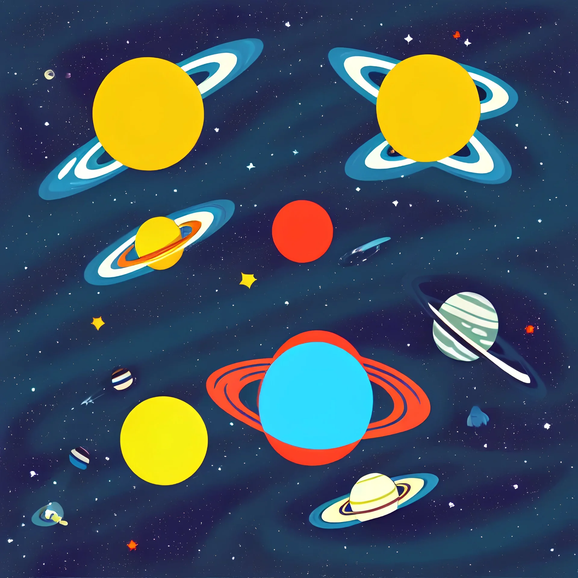 Retro space planet