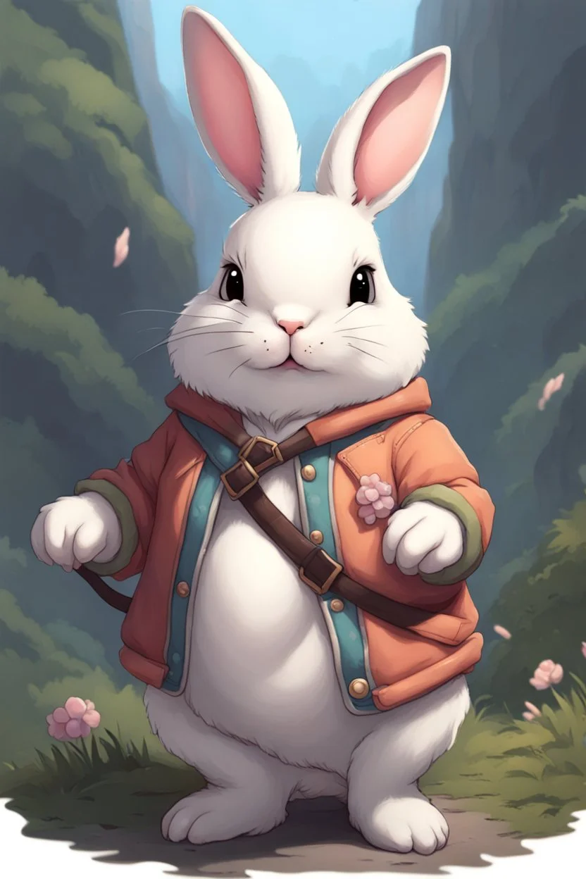 Cute chubby bunny jacket dnd art realism