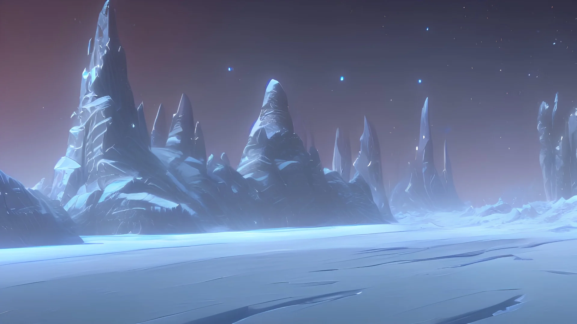 frozen snowy planet surface